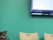 Squeezing one out in Zoom class (precum and cum shot)