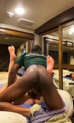 Wife fuck by black gay after husband going to work