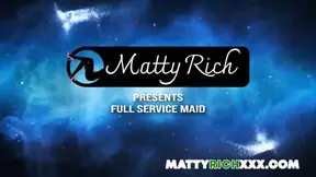 Sexy French maid gives full service to her lucky husband