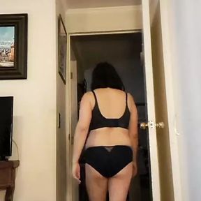 Cheating wife change clothes sexy lingerie