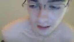 Cute Twink with Glasses Plays. Very Cute