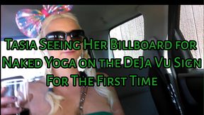 Tasia's First Billboard for Naked Yoga in Vegas