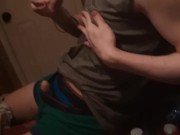 trans man jerks off in bathroom (quiet)