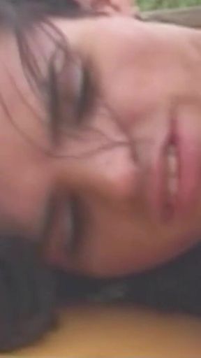 Big Titted Shemale Fucked Outdoors in an Extremely Tight Asshole