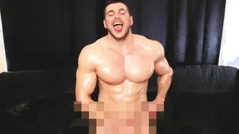Muscular Hunk Strokes His Thick Cock in Solo Session
