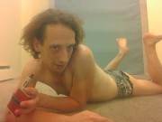 Adorable Transgirl Vaping Playing with Own Feet