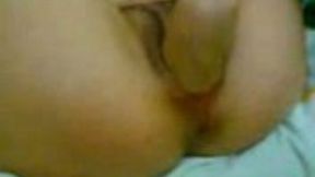 Barely legal Turkish girlfriend fists her tight hairy pussy with ease