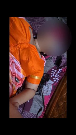 Sexy Aunty Sreejaa Huge Breasts Squeezed and Sucked Hard Fucking in Saree Blouse
