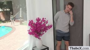 Fucking this busty big ass TS pool cleaners ass