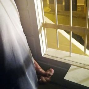 Jerking Off My Big Uncut Cock Public On My Window Till I Cum - Camilo Brown