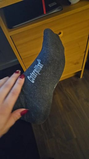 My Second Feet touching video with smelly sock on.