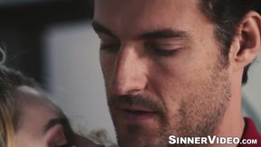 Hot Kenna James sucks and rides hard the hard cock of handsome Jay Smooth