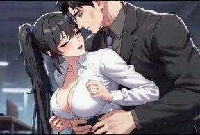 Big tits secretary gets bent over the desk by her boss for fucking private meeting