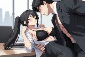 Big tits secretary gets bent over the desk by her boss for fucking private meeting