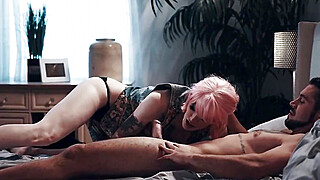 Pink Haired Shemale Lets Her Stepbrother Fuck Her Wet Ass