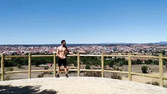 Uncut Spanish Guy Jerks Off Overlooking the City of León