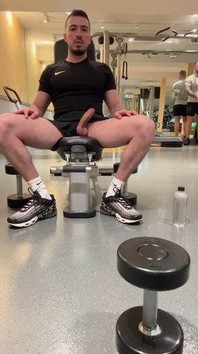 Gym Public Jerk off and Training