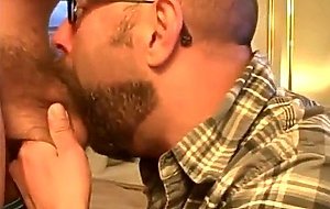 Bearded Guy Takes Two Loads to the Face from His Buddy