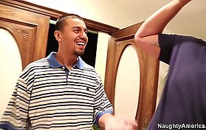 Naughty america, celeste star fucking in the couch wit