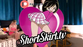 Carolina and Nata Hot Petite College Girls in Short Mini Skirts No Panties Rc Car Challenge