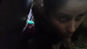 Young and beautiful mom gets surprised by a public outdoor blowjob.