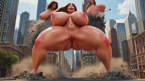 Mega Nude Giantess Growth She Destroys the City While Growing Huge