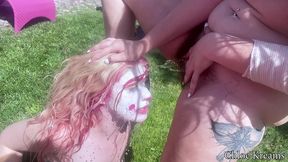 lesbian clown becomes my piss receptacle! chloe kreams, apricot pitts
