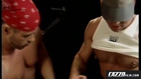 CAZZOfilm, threesome in the gym