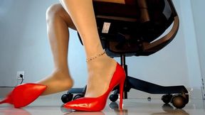 Giantess Secretary Nylon Stocking Feet Tease Her Office Tiny