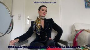 Silk scarves and dark blue velvet blazer