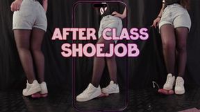 School Friend After Class Shoejob in Dirty Adidas White Sneakers (Vertical Version) - TamyStarly - Cock Balls Crush Trample, CBT, Trampling, Bootjob, Stomping