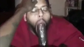 Amateur Black Guy Gives Big Cock Blowjob