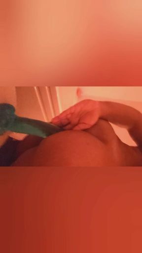 Sissy crossdresser rides big 10 inch dildo (teaser)