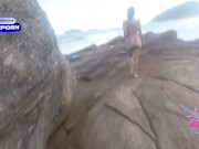 Casal exibicionista de Curitiba vem foder na praia de Floripa!!