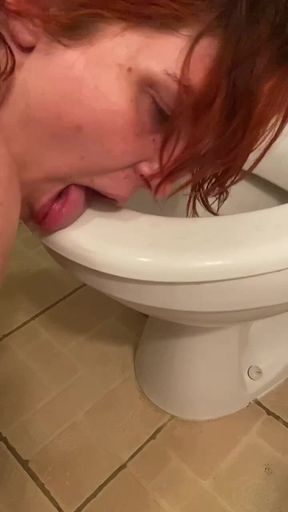 Pissing and cleaning the toilet with my tongue