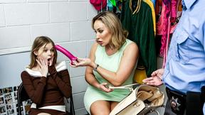 ”Petite fucktoy & buxom cougar sharing mall cops cock”