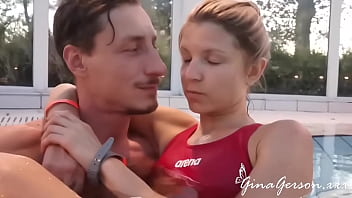 Skinny 18yo blonde amateur Gina Gerson fucked hard in spa