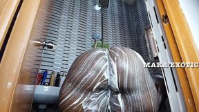 Dark Skinned Pair Showering Dogsstyle - Mara Exotic