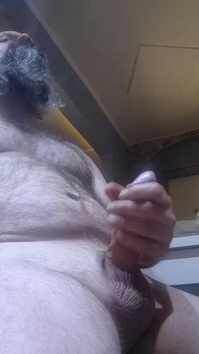 Stroking His Huge Cock and Cumming
