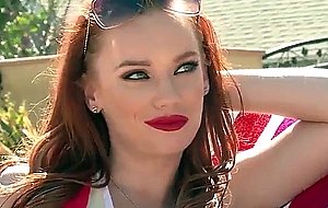 Dani jensen asks her lifeguard to rub some oil on her