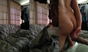 Riding a massive dildo stretching my tight ass does anyone want to fuck a beefy latino guy