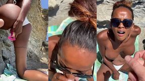 defi, plage , je me gode en public et suce un inconnu qui finit sur mes ...
