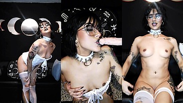 Joi. Bitch masturbates deliciously and cums with her toy