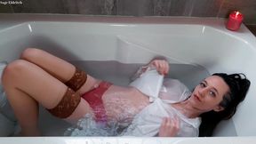 bathtub underwater see through clothes & hair wetting