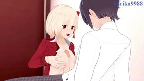 Cute anime girl Chisato Nishikigi gets intense 3D sex in a restroom