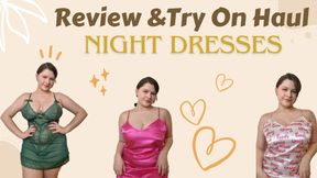 NIGHT dresses - satin and lace try on haul and review