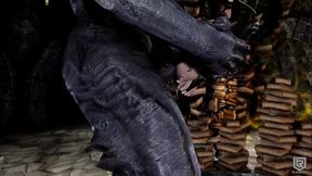 The Girl & The Lurker (Monster on Female Skyrim Porn Animation)