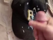 Asher Devin Shoots His Load On a Pittsburgh Hat HUGE DICK POV