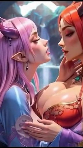 2. Movie, the Queen Ask 2 Girls for Kiss and Bouncing Breast, Ai Animation