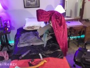 Locked Chastity Twink Stuffs Guts Again With Long and Massive Dildos